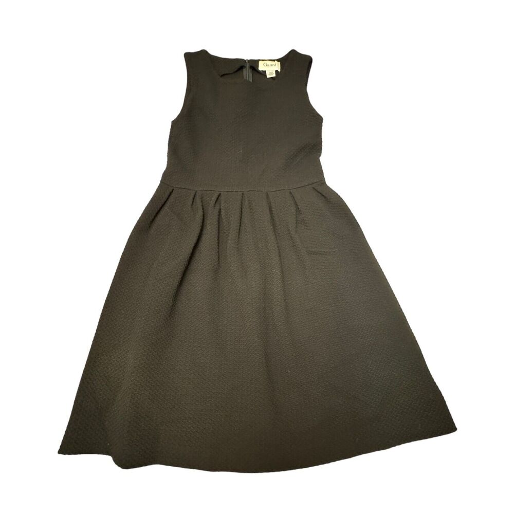 Ganni Anthropologie Dress Women's Sz S Black Cotton Blend Sleeveless A Line Mini